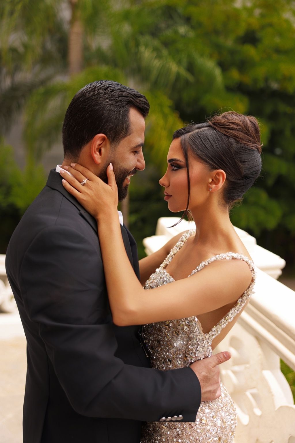 Romantic wedding portrait